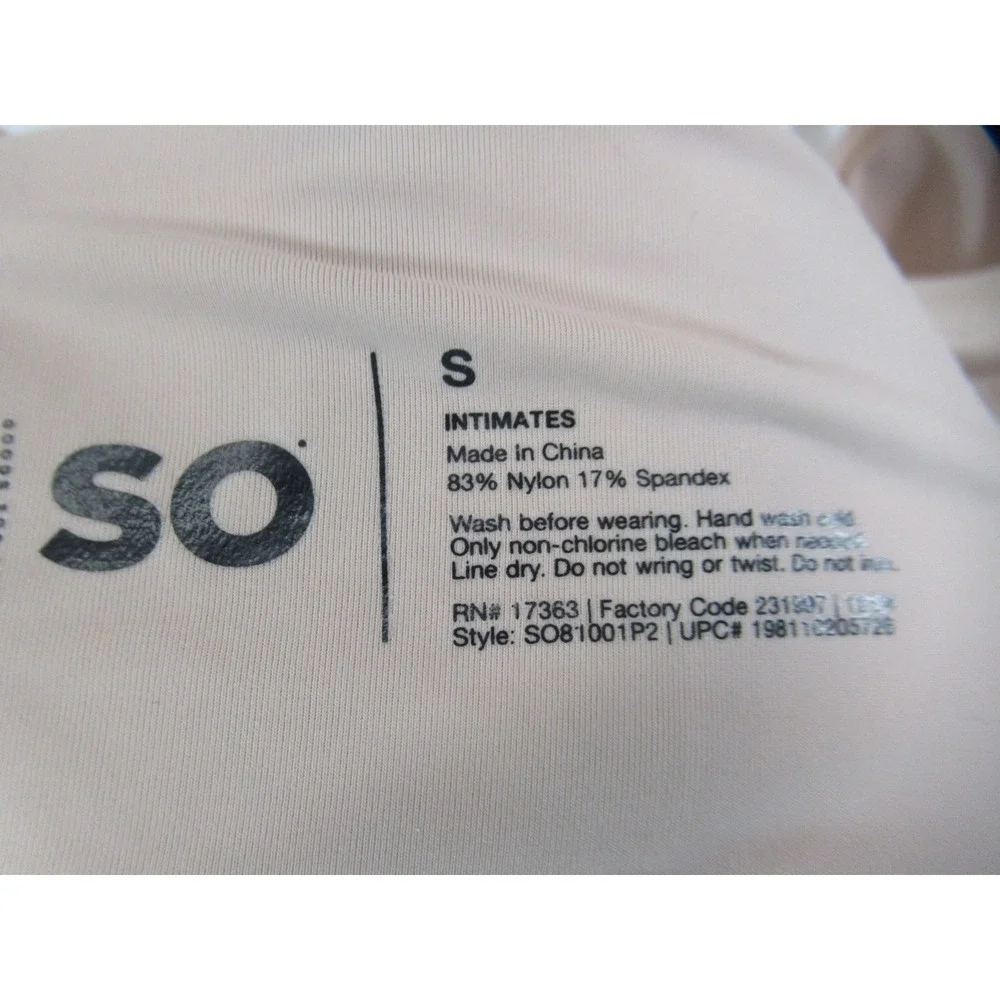 SO Intimates Seamless Bralette Bra Small Beige Wireless Removable Pads